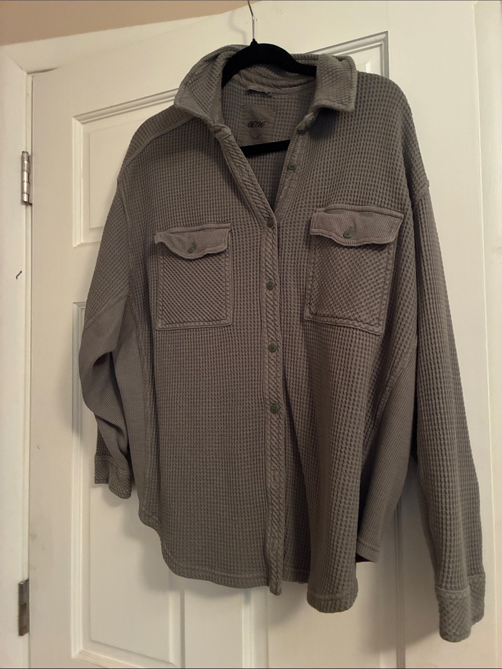 Oversized waffel flannel green